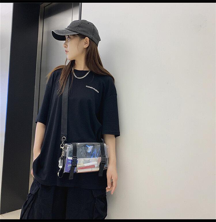 Product Introduction of Ulzzang Korean Fashion Pvc Waterproof Men  Shoulder  Crossbdoy  Messenger  for Men transparent sling bag transparent  bags  men 17