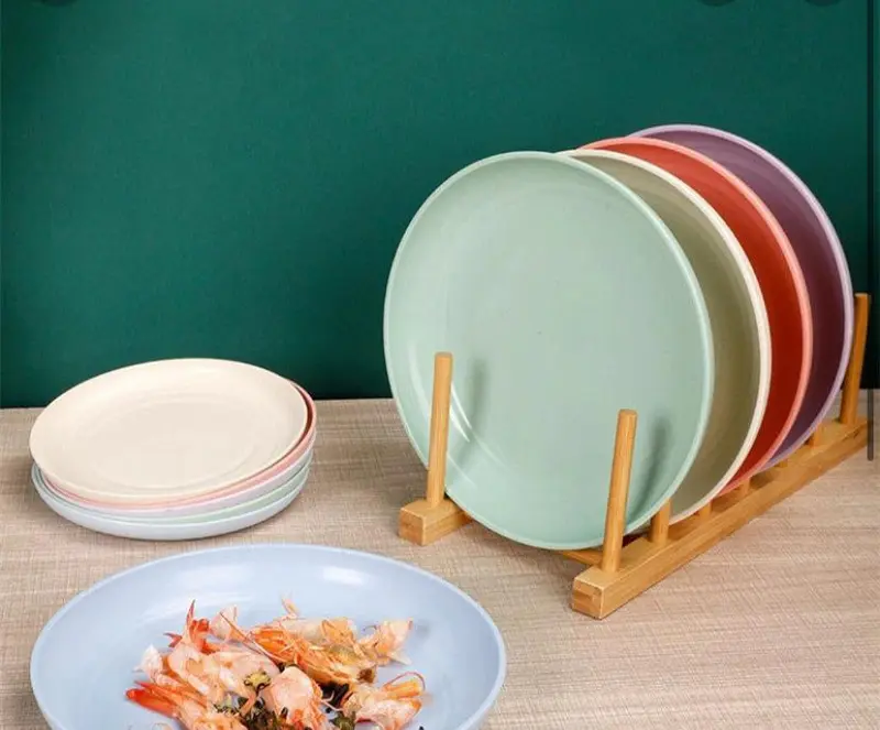 MIISOO Piring Makan Saji Bulat Gandum Wheat Straw Piring Snack Bahan Jerami Gandum Tahan Banting 15cm Mini Plate Kitchenware 2
