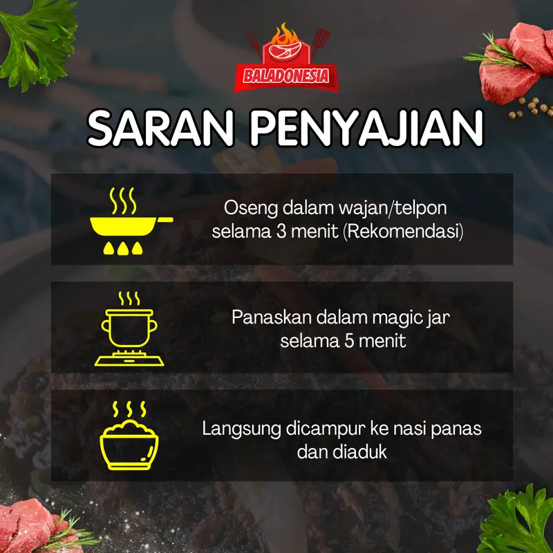 Gratis Ongkir Dendeng Sapi Baladonesia 200gr / Oseng mercon Daging  / sambal balado pedas enak lembut dan gurih tanpa bahan pengawet 5