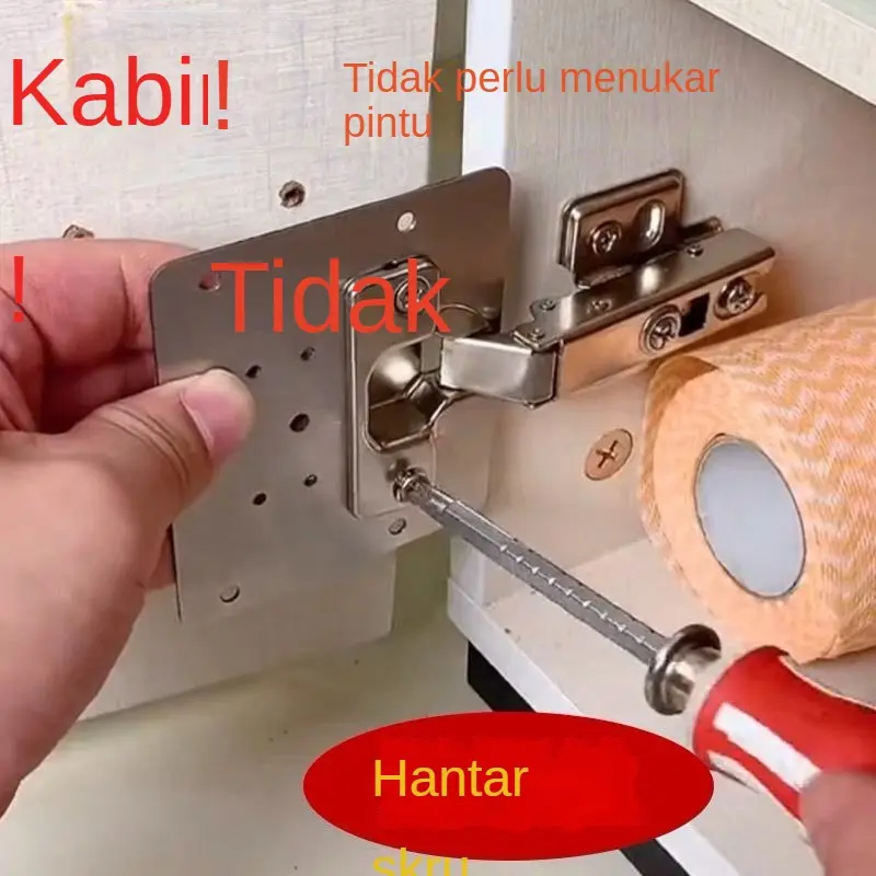 Hinge Mounting Plate Cabinet Door Repair Plate Hinge Fixed Plate Mounting Piece Furniture Hinge Repair Device Connector Reinforcement
