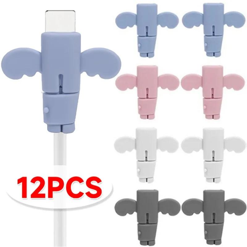 1/2/4/5Pcs Pelindung Kabel Charger Silikon Untuk Ponsel Iphone Samsung Xiaomi Universal Penggulung Kabel Data Anti-Patah