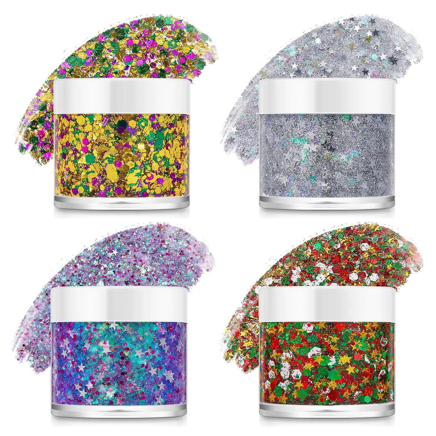 3D Glitter Gel, 1 Count DIY Holographic Glitter Gel, Shimmering Body Makeup for Festival Party, Party Makeup Accessories