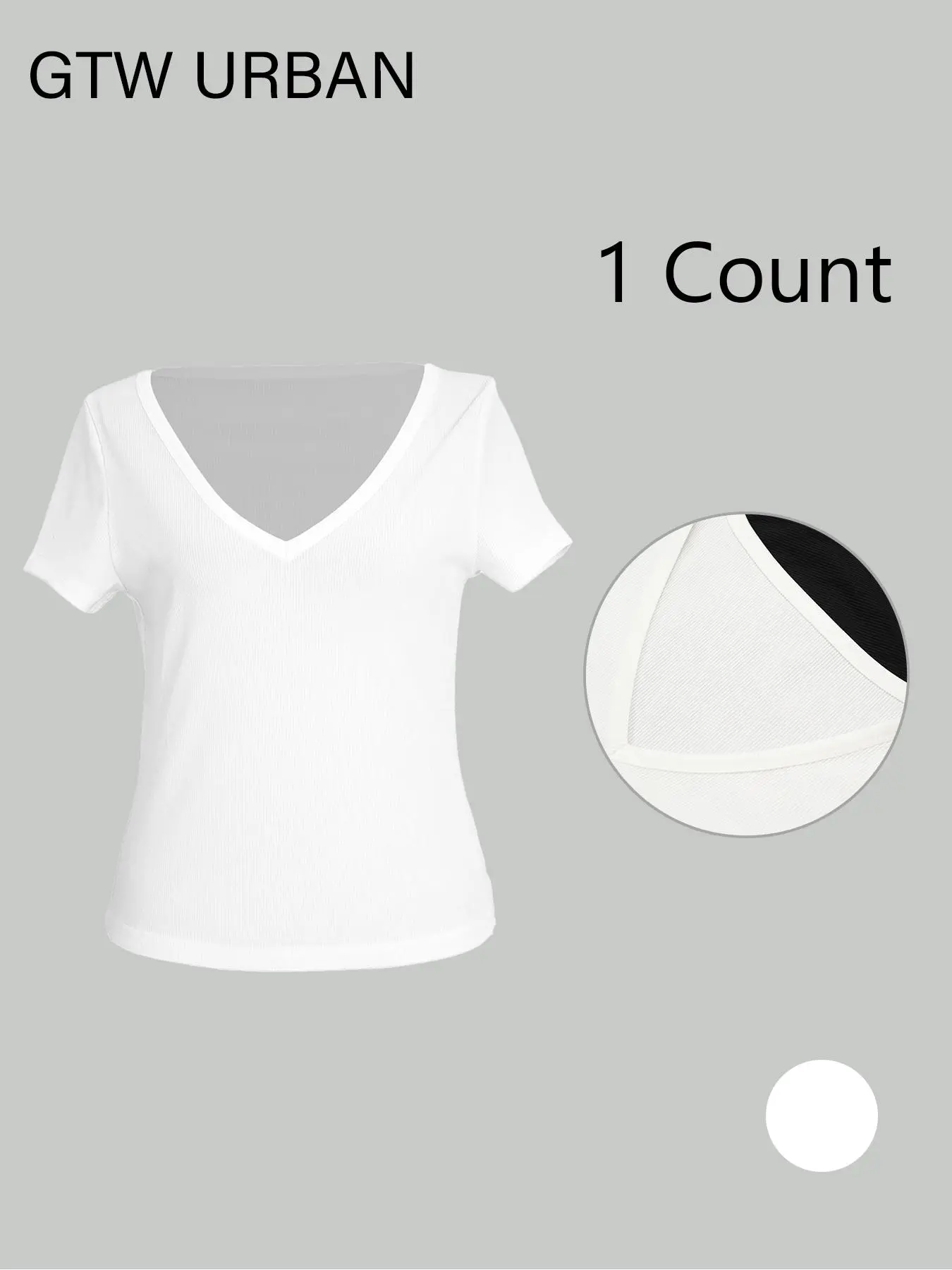 Women's Solid Color V Neck Tee, Casual Short Sleeve T-shirt for Summer, Ladies Clothes for Daily Wear, Top