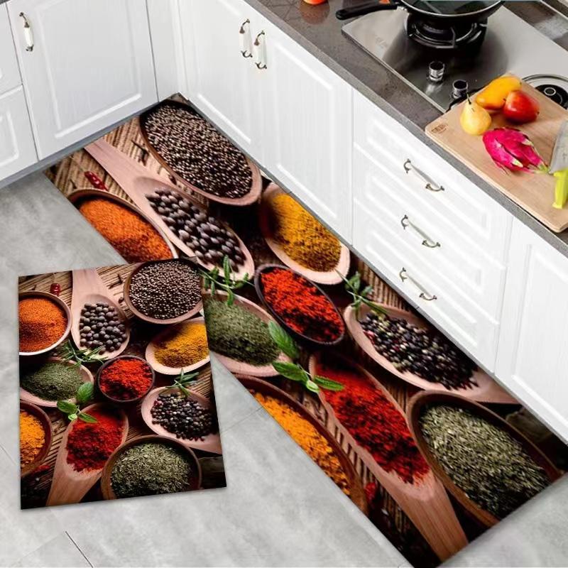 Washable 2 in 1 2PCs set kitchen footcloth rugs anti-slip se - TikTok ...