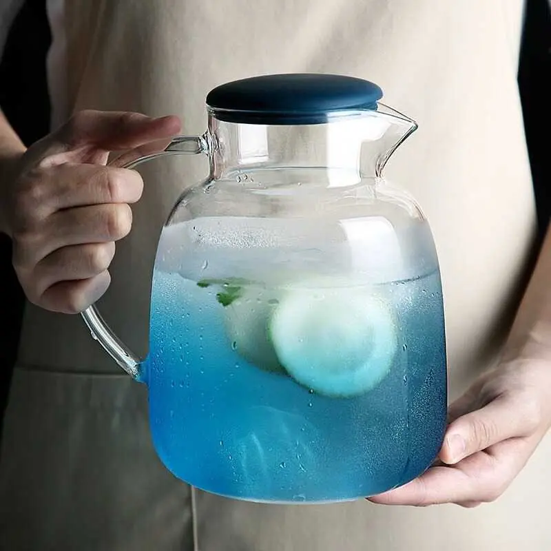 Cafetera Teko Pitcher Kaca Aesthetic Teapot Teko Teh Kopi Jus Tahan Panas Api Water Jug 1.8L - TP-96