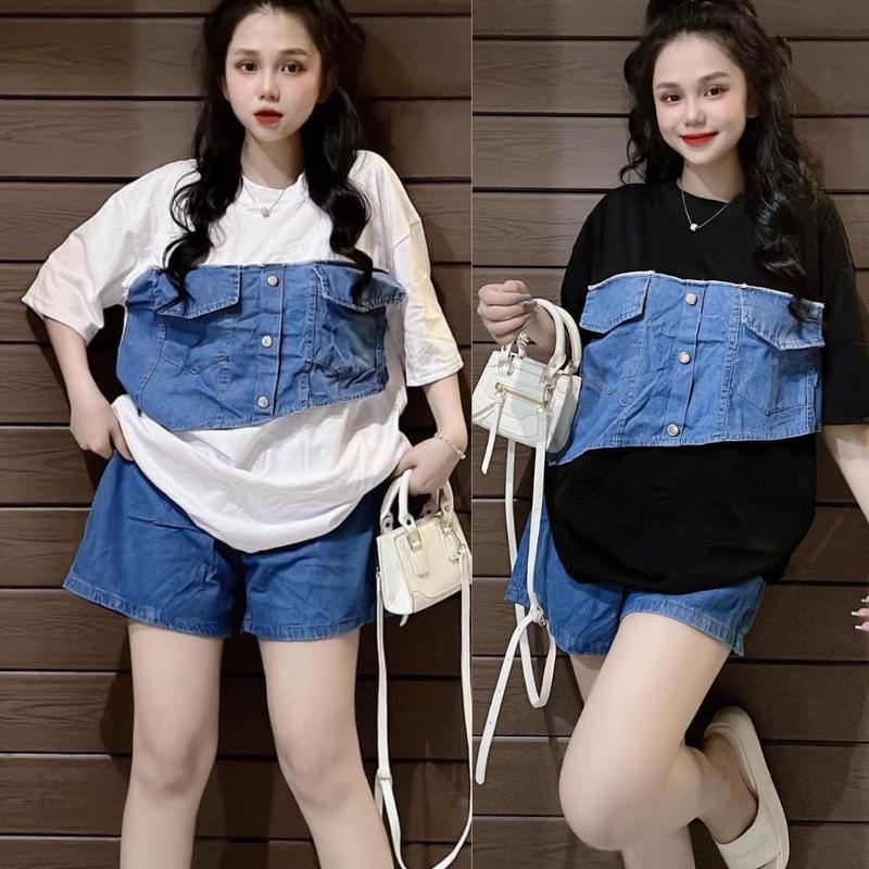  Set Đồ Nữ Đẹp Sang Chảnh Bigsize ESHOP Đồ Bộ Nữ Áo Và Quần Đùi Kiểu Đẹp Phối Jean Đẹp Dễ Thương Women Top 