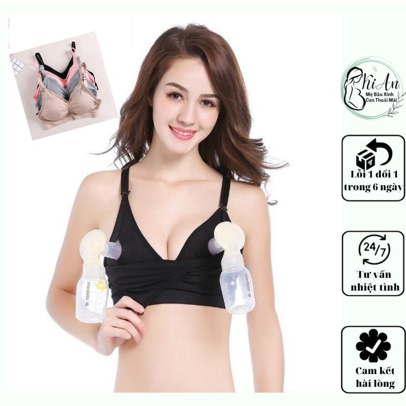 Áo lót bầu áo bra trơn bầu chống chảy xệ cao cấp siêu có giãn siêu mát đồ lót bầu mở nắp cho con ti AL 8580