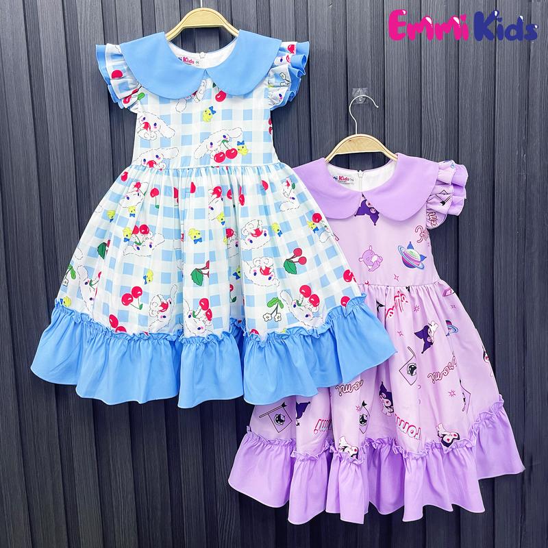 Váy Cinnamoroll B67 cho bé gái - Chất liệu lụa 5D, phong cách dễ thương - Size 10-34kg