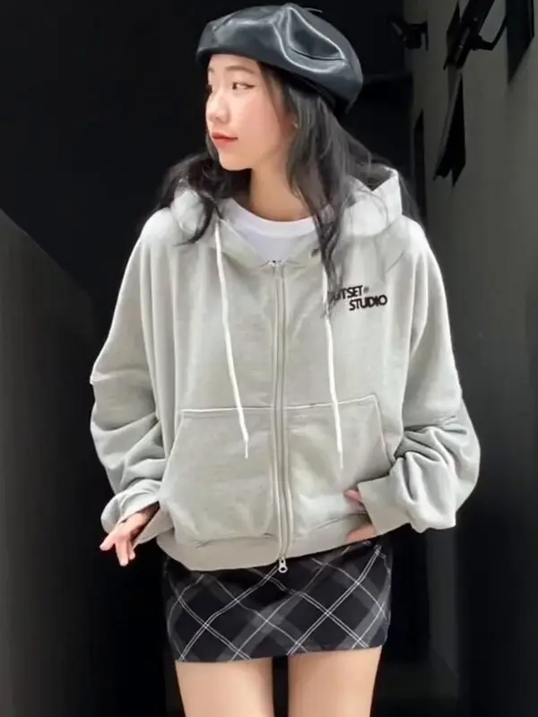 Áo Hoodie Zip Form Boxy Local Brand Outset Studio, chất vải nỉ lông cáo 420GSM Trơn Màu Xám Tiêu   Menswear 6