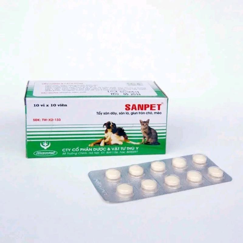Sanpet (1 vỉ) - tẩy giun sán cho Chó Mèo