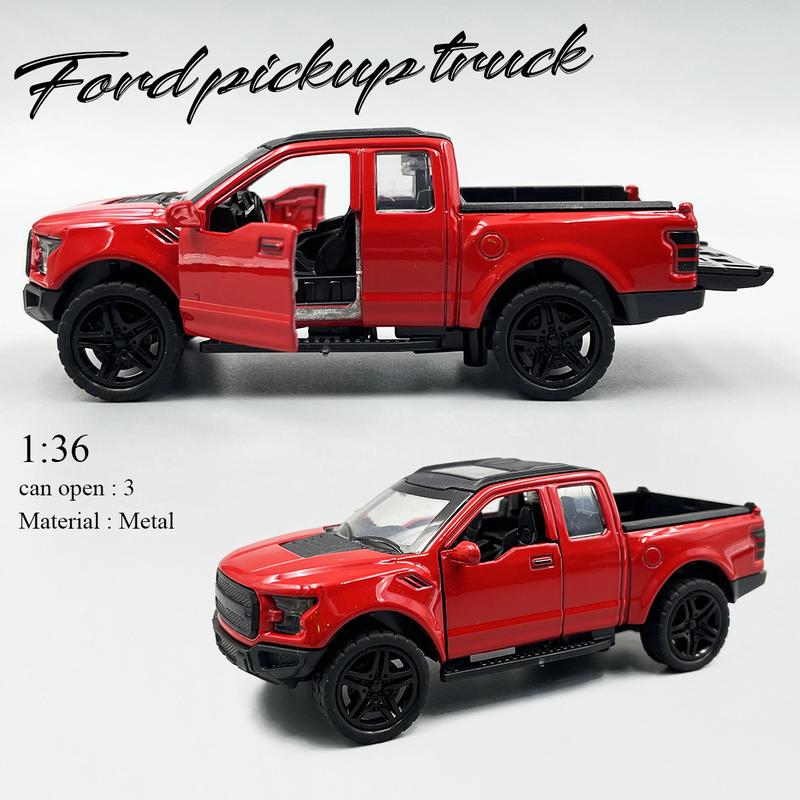 Mô Hình Xe Ô Tô Hợp Kim, Xe Bán Tải Ford, Tỷ Lệ 1: 36, Có Nóc Xe Mở, Quán Tính Kéo Lùi, Thích Hợp Cho Trẻ Em, Đồ Trang Trí Xe Đồ Chơi, Đồ Trang Trí Nội Thất, Lý Tưởng Để Trang Trí Bánh Xe xe  raptor Toy