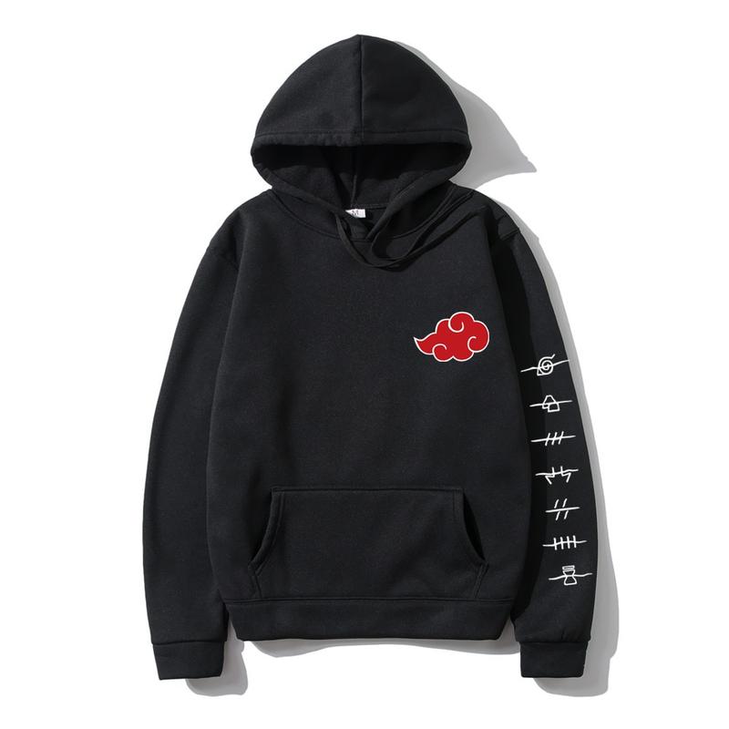 Product Introduction of Naruto Akatsuki Cloud Symbols Print Men Hoodies Sweatshirt Streetwear Hoodie Men Women Oversized Sweatshirt Baju Perkep 4