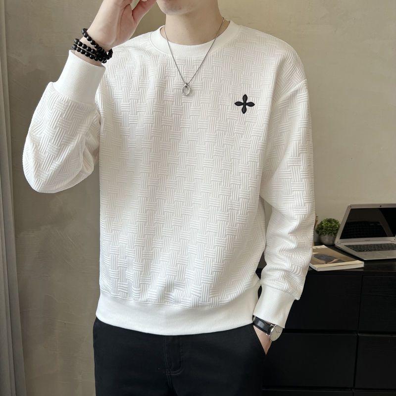 Áo Len Jacquard, Cao Cấp, Dành Cho Nam Giới, Mùa Thu Và Mùa Đông, Thường Ngày Và Hợp Xu hướng, Dễ Phối Đồ Áo Phông Dài Tay, Áo Sơ Mi Lớp Nền, Hàng Mới Về Năm 2024 2