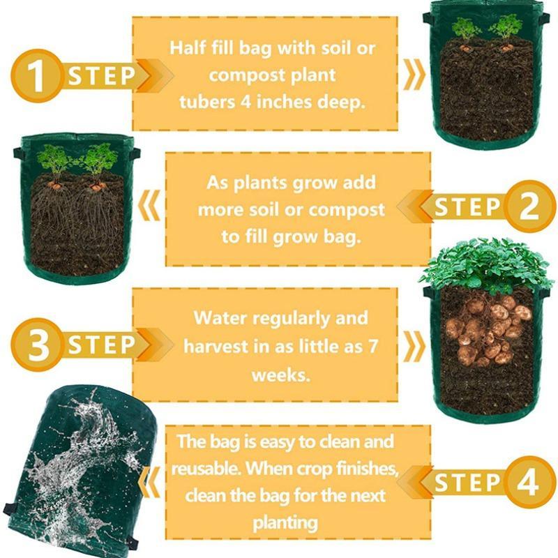 Plant Growing Potato Grow Bag, Multifunctional Planting Bag with Handle, Garden Accessories for Onion, Fruit, Tomato, Carrot 6