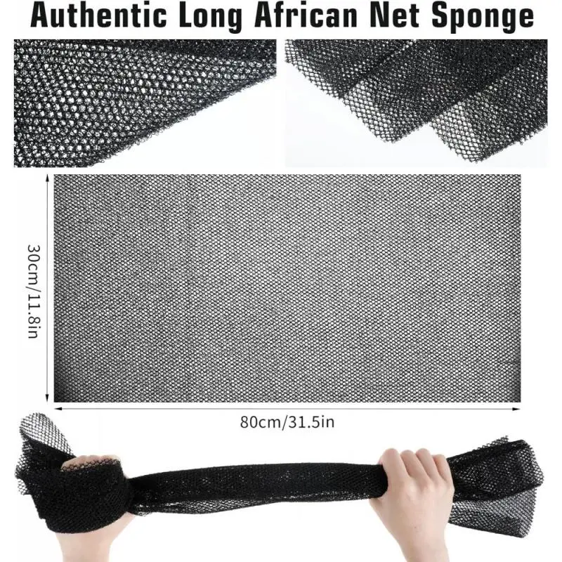 African Bath Sponge, 2 Counts Exfoliating African Body Scrubbers, Wash Net Sponges for Shower and Bath, Bathing Accessories, Personal 6