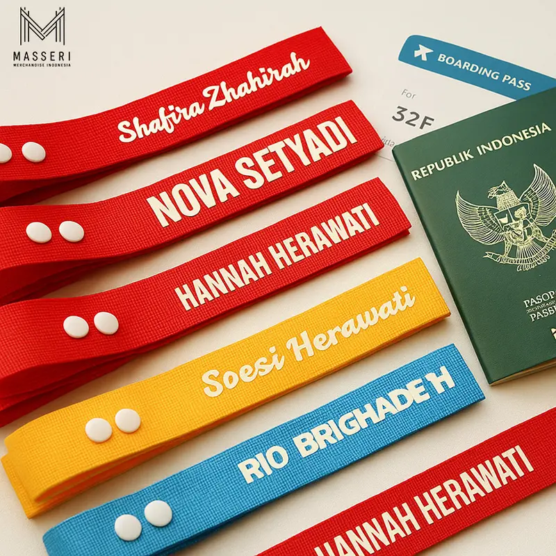 Masseri - Baggage Tag / Gantungan Tas Koper Custom Nama agar tidak tertukar saat perjalanan haji atau umroh dan travveling 8