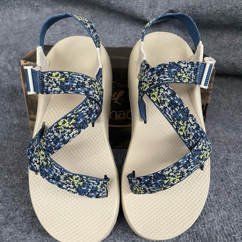 ( Đế Thơm )Sandal Chaco màu xanh cốm Mũi tròn DéP Nam Đế Bằng