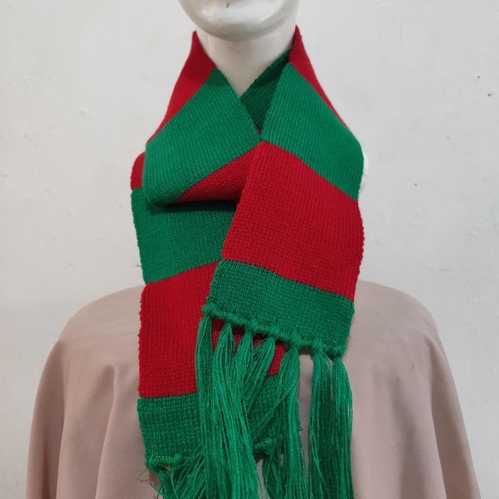 Jual [NATAL] Syal scarf rajut belang Merah Hijau Natal Christmas ...