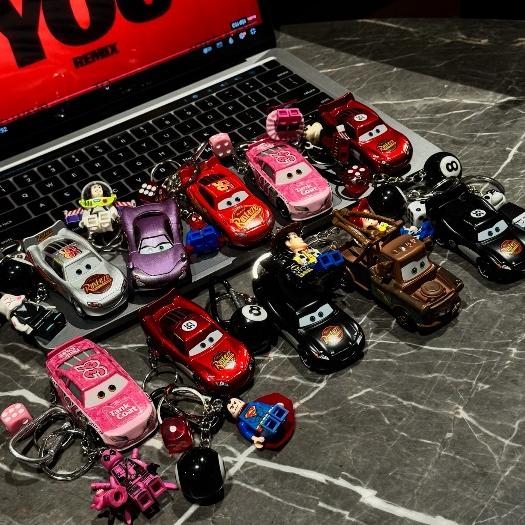  Móc khoá Keychain Mô Hình Ô Tô Bóng Bi-a Xúc Xắc Mini gắn chìa khoá xe máy trang trí quà tặng 