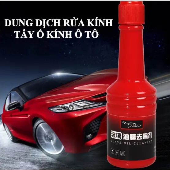 Chai dung dịch tẩy mảng dầu bám kính, giúp vệ sinh và sạch kính cho xe 0