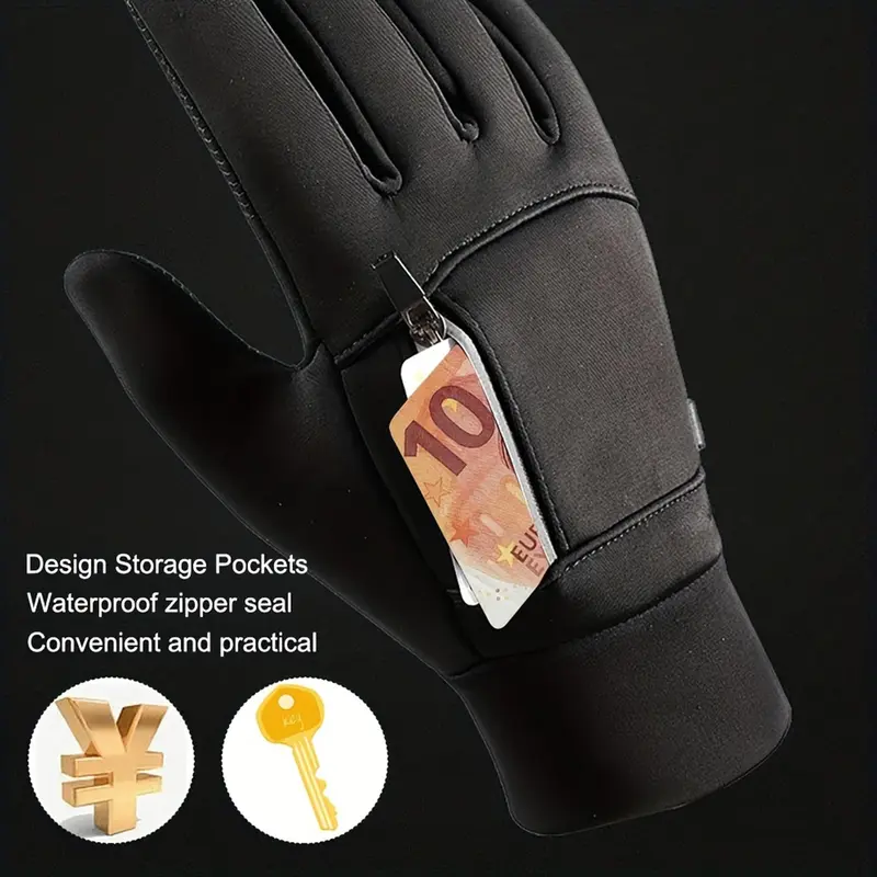 Winter Outdoor Gloves, 1 Pair Touch Screen Non-slip Waterproof Windproof Gloves for Cycling, Skiing, Hiking, Sports, Outdoor Sports Accessories, Walking Gear Walking Gear, Mountain Equipment Gloves 5