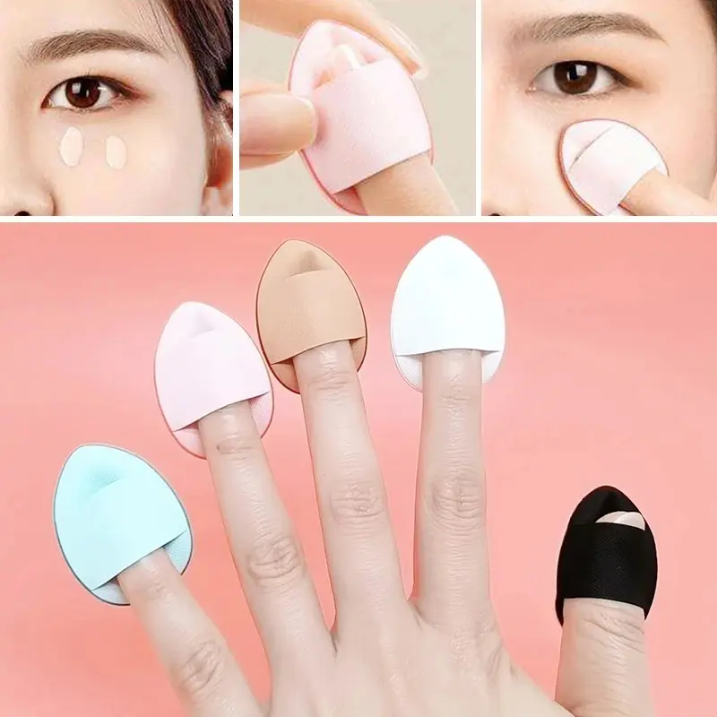1pcs Mini Size Makeup Sponge Concealer Foundation Puff Air Cosmetic Cushion Sponge Finger Makeup Dry Wet BB Cream Applicator Lightweight Moisturizer