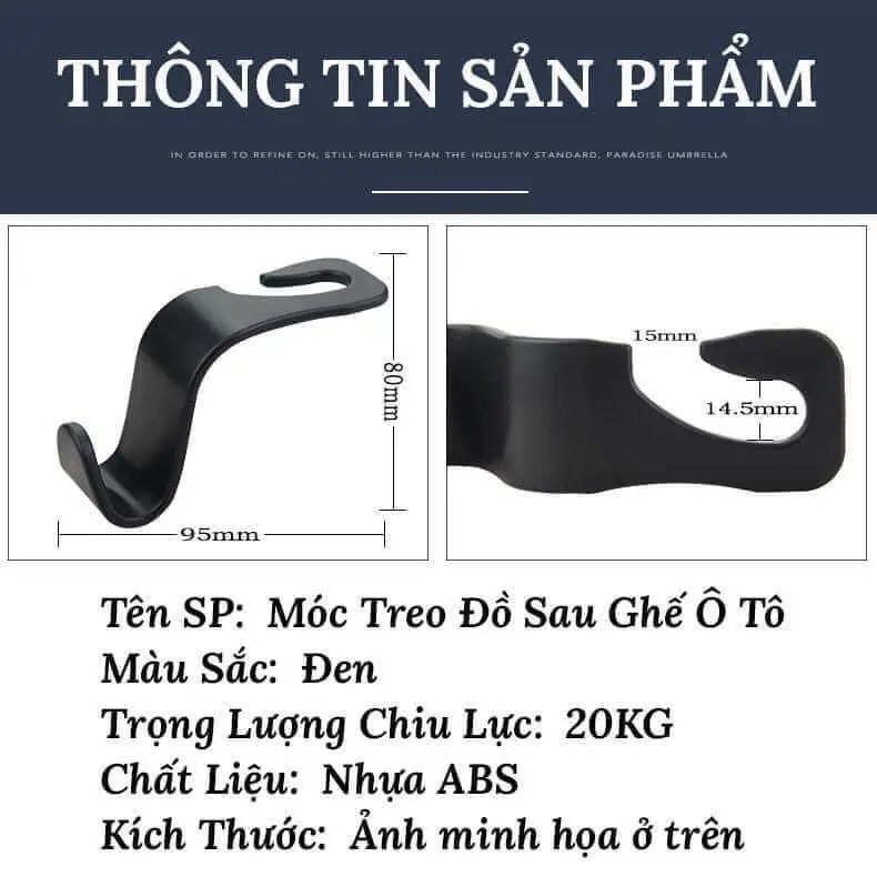 Móc treo đồ sau ghế ô tô 2
