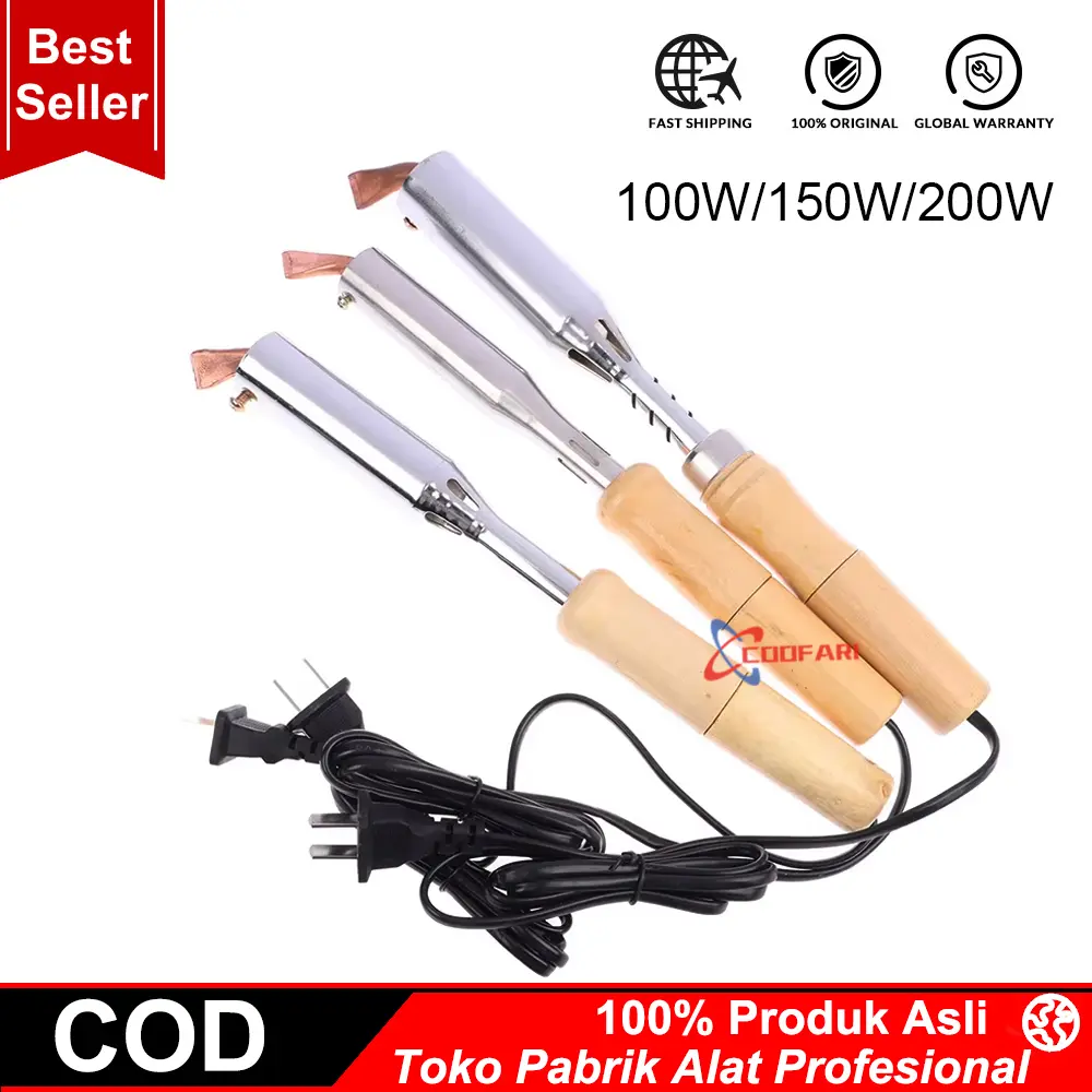 Solder watt Besar Gagang Kayu 100W/150W/200W