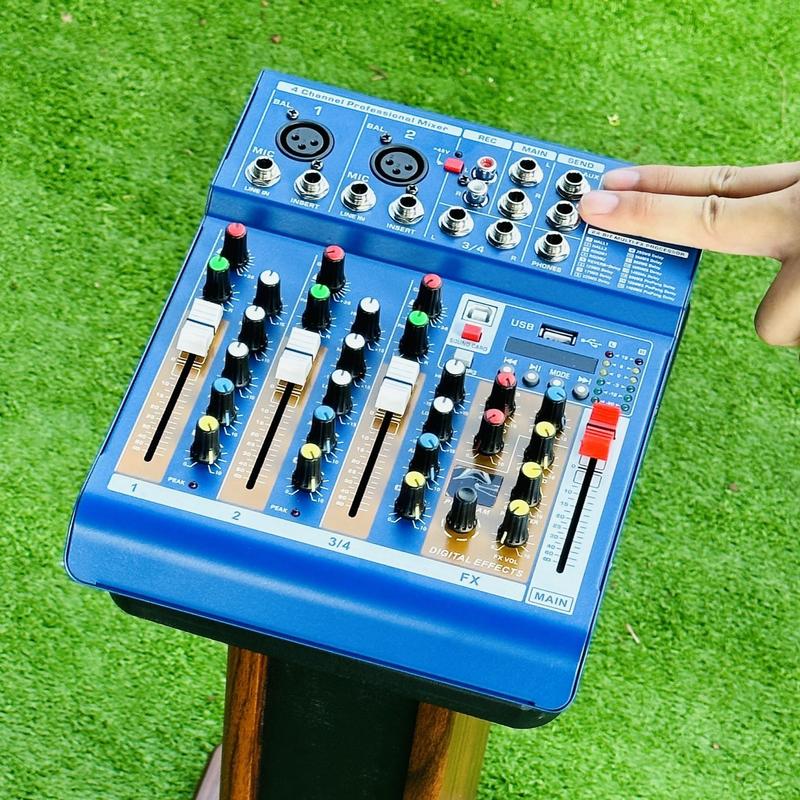Bàn Trộn Mixer F4 Pro Tích Hợp Vang Số 16 Chế Độ Vang Tích Hợp Soundcard Phát Trực Tiếp