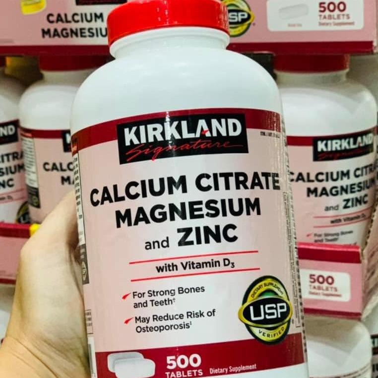Viên uống Kirkland Calcium Citrate Magnesium and Zinc 500 viên #Mỹ (date T2/2025