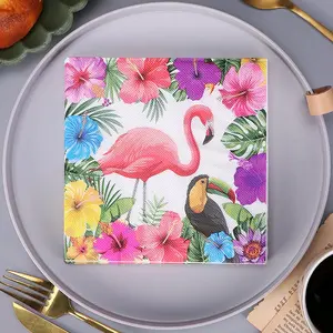 247. Tisu decoupage / decoupage napkin 33x33cm motif flaminggo