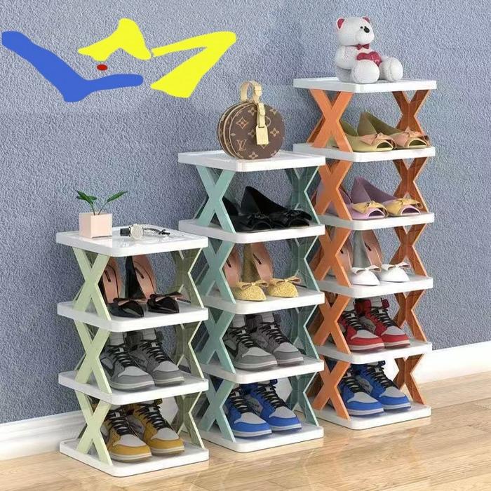 Gambar Rak sepatu X tempat rak sepatu susun rak sendal tempat sendal rak serbaguna plastic dari LM.officel.store Kota Surabaya Tokopedia