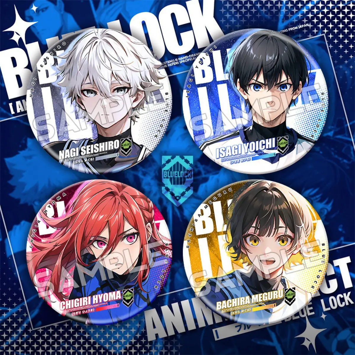 Blue Prison BLUE LOCK Anime Peripheral Jieshiyifenglehui Secondary Student Double Flash Badge Baji
