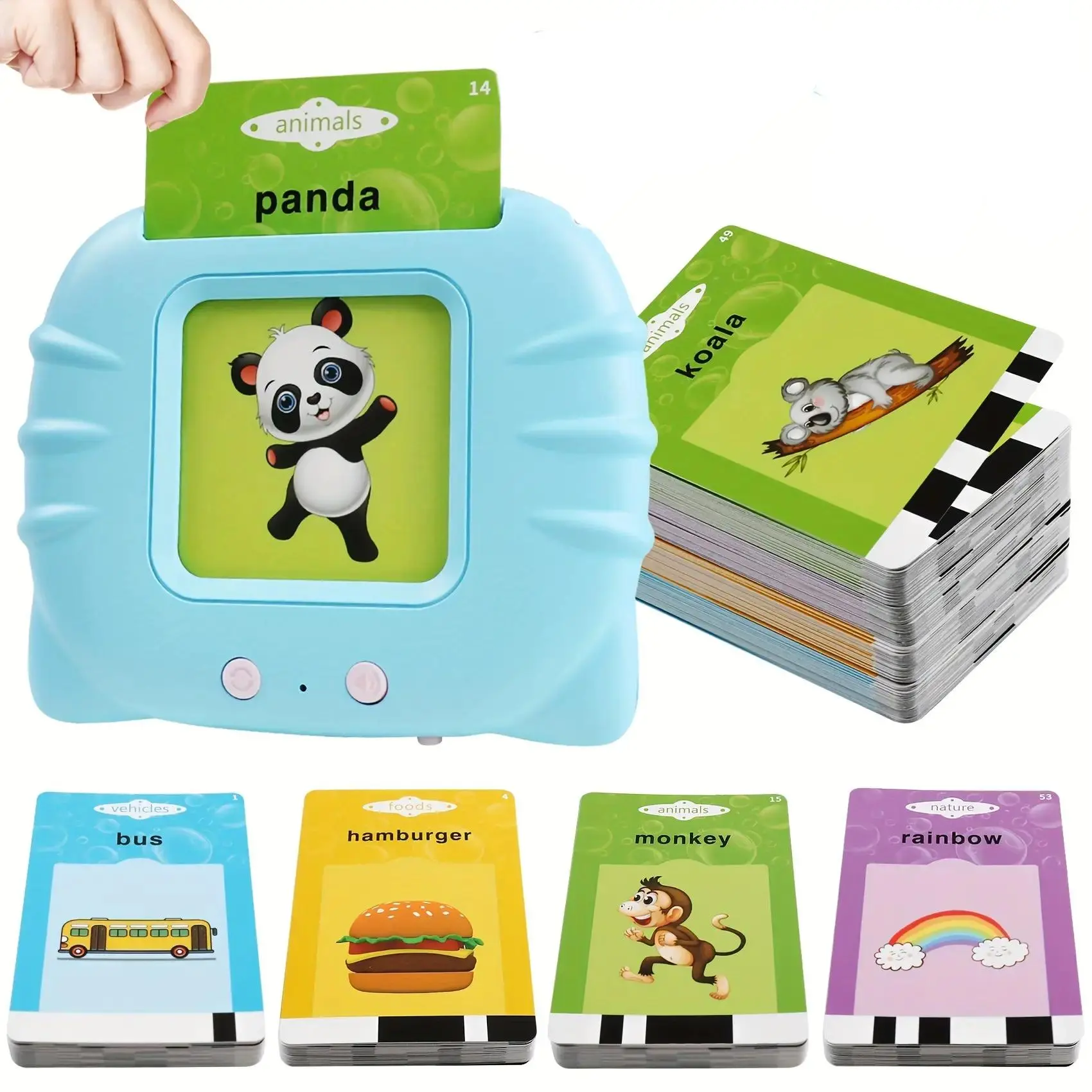 Christmas Talking Cards for Gift, 1 Set Flash Card Reader Pocket Speech Toys, Sight Words Card Reader Toy, Flash Card Insertion Machine, Best Gift Toy, Thanksgiving Christmas Gift Set
