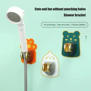 【COD】Gantungan Shower Rak Holder/ Shower Tempel Dinding Kamar Mandi/ Dudukan Kepala Pancuran Tanpa Lubang untuk/ Kamar Mandi  Dudukan Kepala /Pancuran yang Dapat Disesuaikan Dudukan Kepala Pancuran Tetap untuk Anak-anak