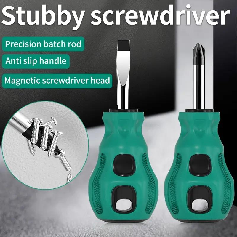 Short Handle Screwdriver Set Magnetic Mini Portable Radish Head Flat ...