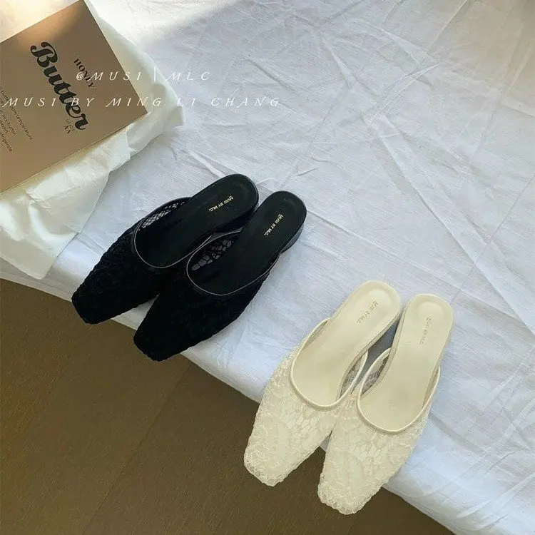 Giày Cao Gót Ren, Dành Cho Nữ, Kiểu Lười, Chất Liệu Cao Su