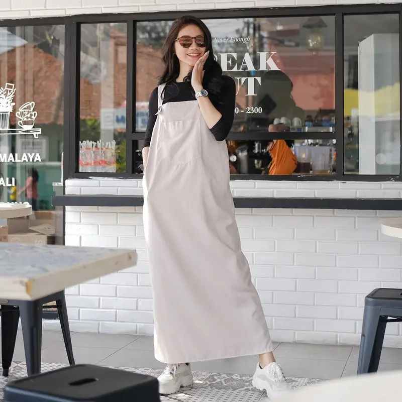 Aerora Baju Kodok Overall Rok Wanita Motif Polos Premium Terbaru 2025 Simpel Kekinian Katun Panjang 5