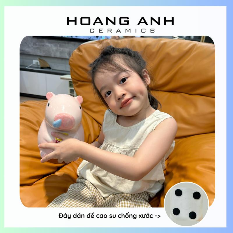 Heo sứ tiết kiệm - Capybara đựng tiết kiệm cao 17cm- Heo đất tiết kiệm chuột capybara chảy nước mũi - HOANG ANH CERAMICS Ống Tiết Kiệm Đựng Tiền Ống Heo Đồng