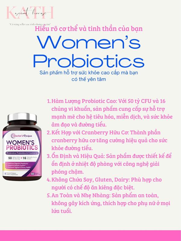 [Kath] Viên men vi sinh [2 trong 1] [hộp nhựa] [60 viên] D.o.c Recipe chính hãng