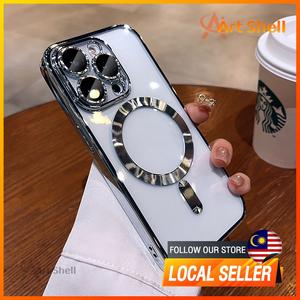 Magnetic Transparent Casing Compatible For iPhone  16 15 14 13 12 11 Plus Pro Max Phone Case Camera Lens Protection Cover Wireless Mobile