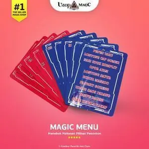 Alat Sulap Magic menu - Uzop Magic (Kartu makanan, menebak makanan, mainan)