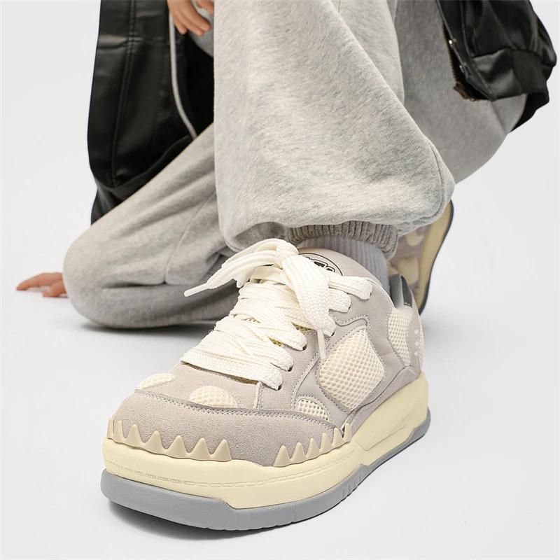 2024 New Customize Dinosaur Design Men Flat Skateboarding Shoes Leather Women Fashion Street Walking Sports Sneakers Casual Trainers_voghion.com