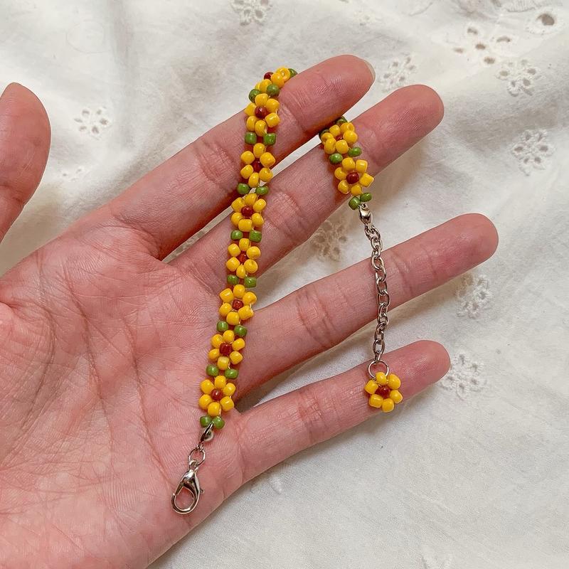 Sunflower Bead Bracelets Gelang Manik Aesthetic 5