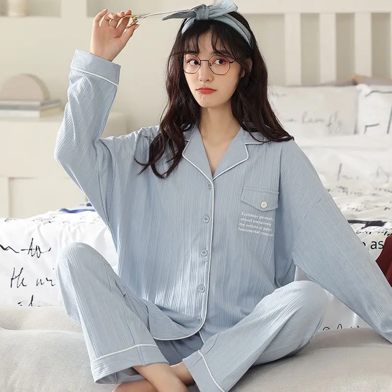 [TD1]Bộ Ngủ Nữ Pijama Áo Dài,Quần Dài, Chất Liệu Cotton Len Tăm Thu Đông 2023( Hàng Quảng Châu Cao Cấp)