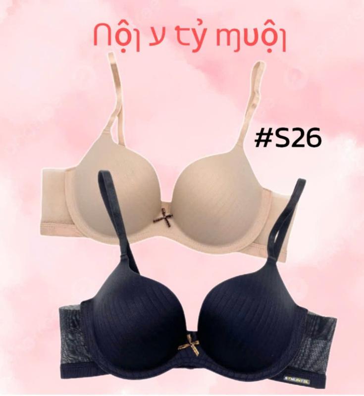 S26 Combo 2 Áo lót không đúc không gọng đúc su phối bản lưng lưới mềm mại co giãn vừa Nữ Women  Tua Rua Bra áo  lót mieng  dan chỉ giặt tay 【 xám xanh lá cây 】 0