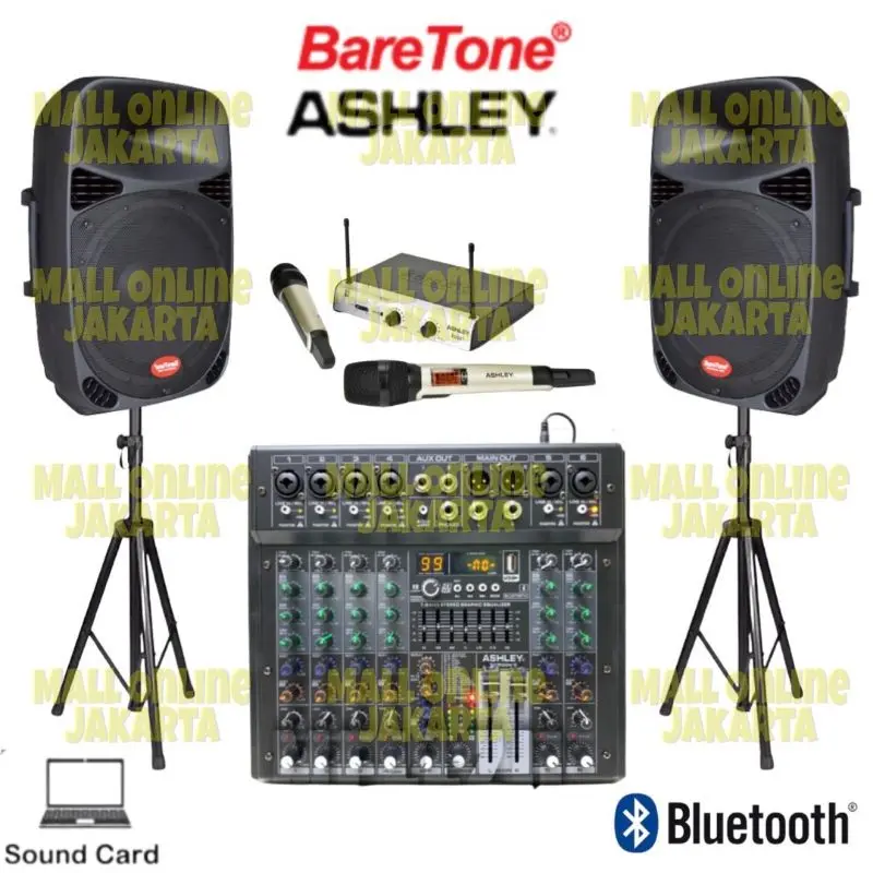 SPESIAL UNTUK ANDA Paket sound system Ashley outdoor baretone 15 inch karaoke wireless