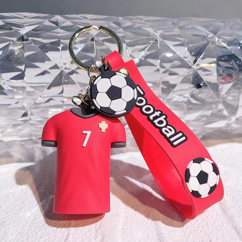 Product Introduction of Football No. 7 No. 10 Jersey Keychain Doll Couple Bags Schoolbag Pendant Car Key Chain 4