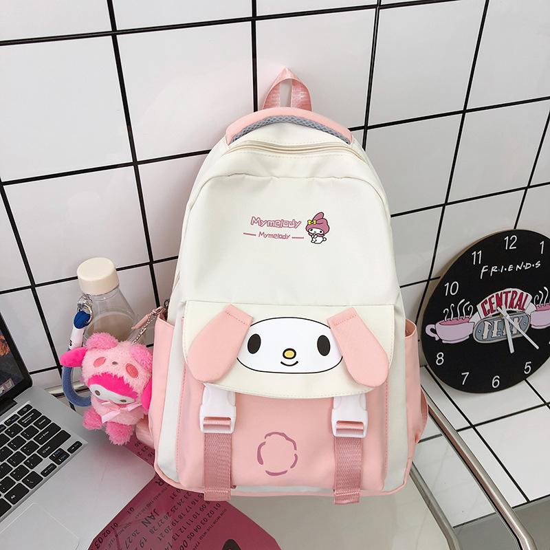 School Sanrio Kuromi Backpack Polyester School Bag Accessories Student Gift 5