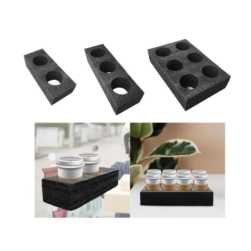 Giá đỡ cốc khay cà phê, chất liệu bọt, thích hợp để mang đi, có thể được sử dụng cho cốc cà phê và đồ uống, dụng cụ đóng gói cho tủ lạnh, nhà hàng, nhà và cắm trại 2